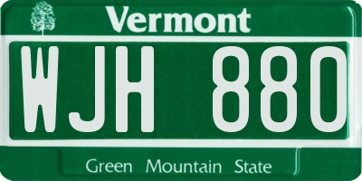 VT license plate WJH880