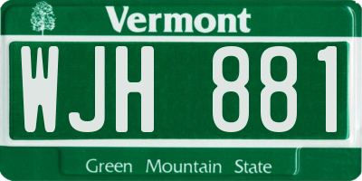 VT license plate WJH881