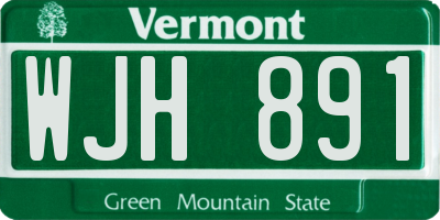 VT license plate WJH891
