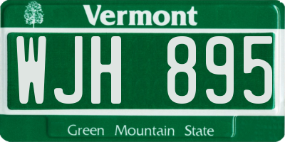VT license plate WJH895