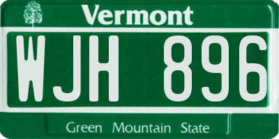 VT license plate WJH896