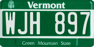 VT license plate WJH897
