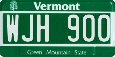 VT license plate WJH900