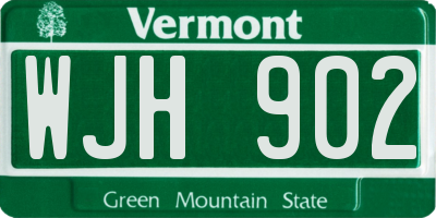 VT license plate WJH902