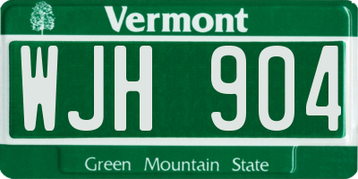 VT license plate WJH904