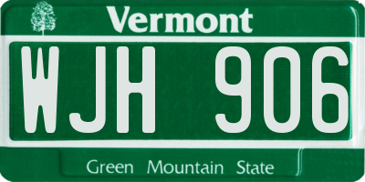 VT license plate WJH906