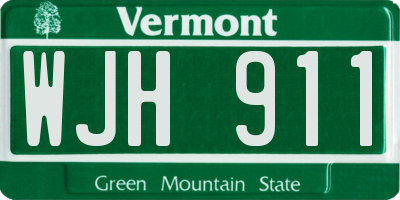VT license plate WJH911