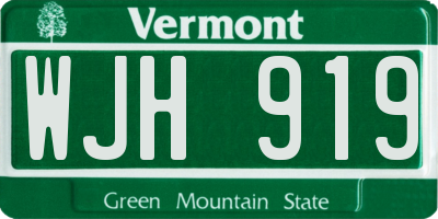 VT license plate WJH919