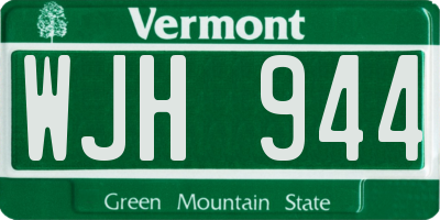 VT license plate WJH944