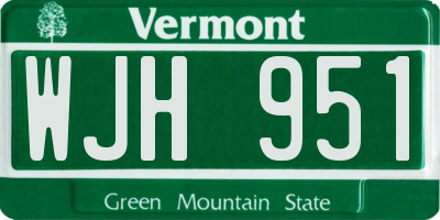 VT license plate WJH951