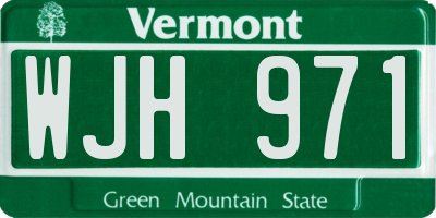 VT license plate WJH971