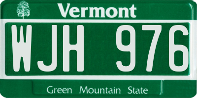 VT license plate WJH976