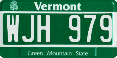 VT license plate WJH979