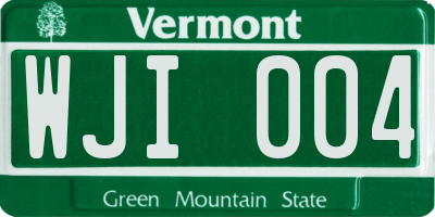 VT license plate WJI004