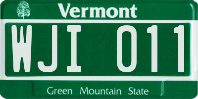 VT license plate WJI011