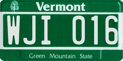 VT license plate WJI016