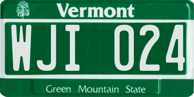 VT license plate WJI024