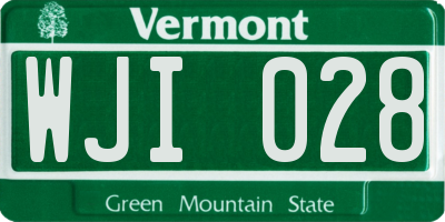 VT license plate WJI028