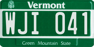 VT license plate WJI041