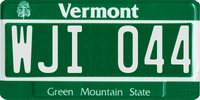 VT license plate WJI044