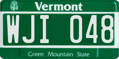 VT license plate WJI048