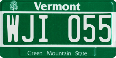 VT license plate WJI055