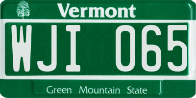 VT license plate WJI065