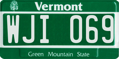 VT license plate WJI069