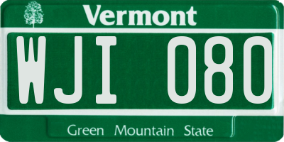 VT license plate WJI080