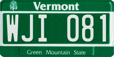 VT license plate WJI081