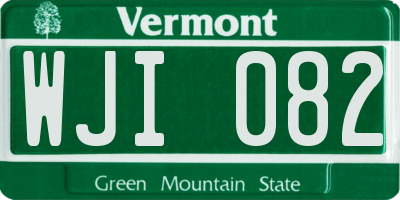 VT license plate WJI082
