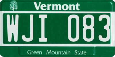 VT license plate WJI083