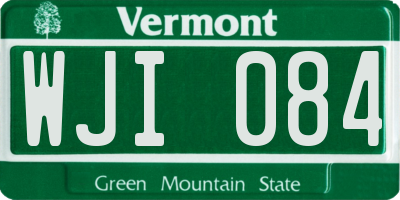 VT license plate WJI084