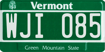 VT license plate WJI085