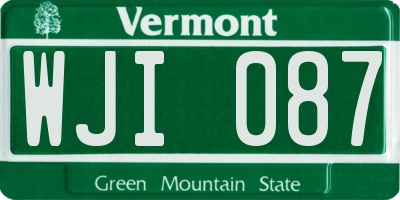 VT license plate WJI087