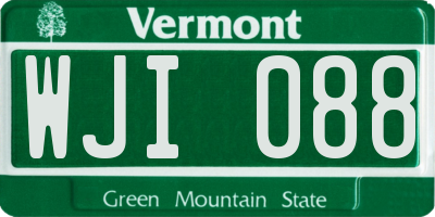 VT license plate WJI088