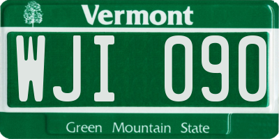 VT license plate WJI090