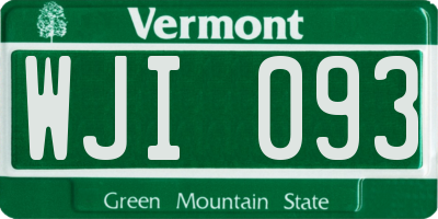 VT license plate WJI093