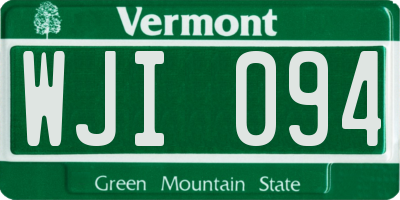 VT license plate WJI094