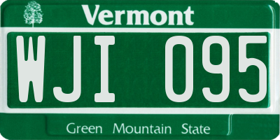 VT license plate WJI095