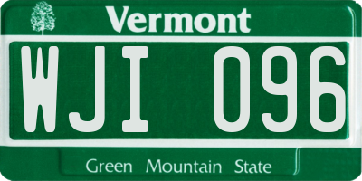 VT license plate WJI096