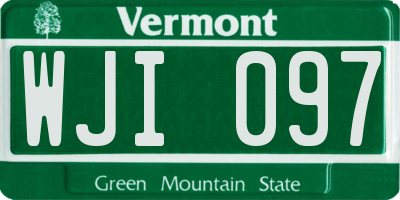 VT license plate WJI097