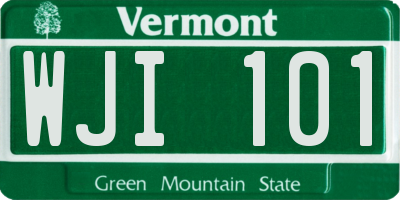 VT license plate WJI101