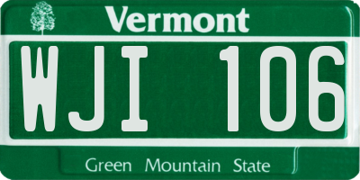 VT license plate WJI106