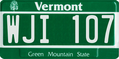 VT license plate WJI107