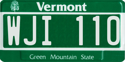 VT license plate WJI110