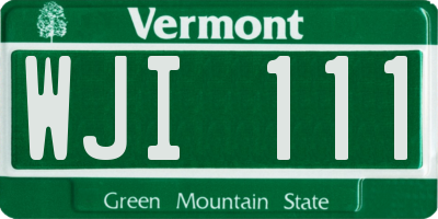 VT license plate WJI111
