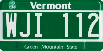 VT license plate WJI112