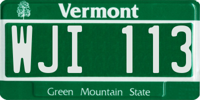 VT license plate WJI113