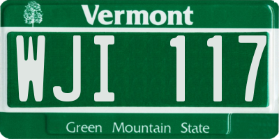 VT license plate WJI117